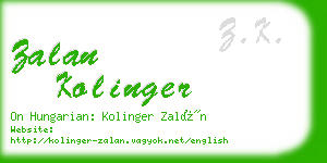 zalan kolinger business card